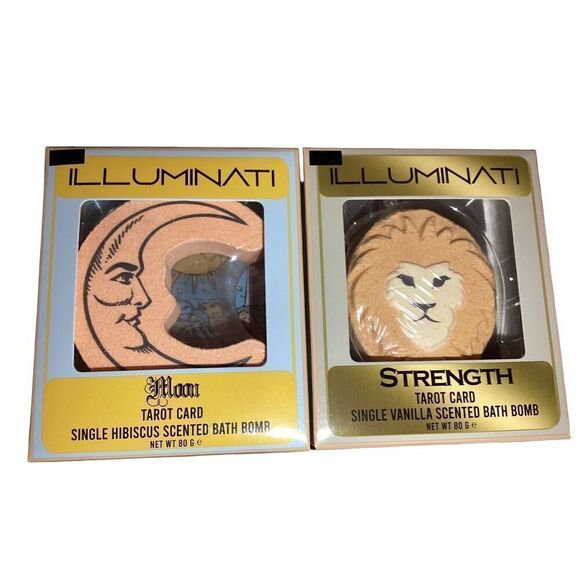 Bundle Of 2 Nwt Tarot Card Bath Bombs Strength Moon Goth Gothic Witch - Picture 1 of 2